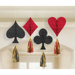 Casino Hanging Honeycomb Decorations