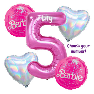Barbie Number Balloon Bouquet | Barbie Party Supplies NZ