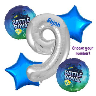 Battle Royale Number Balloon Bouquet | Fortnite Party Supplies NZ