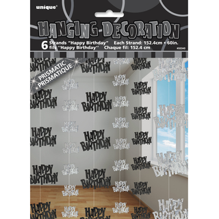 Black Happy Birthday Hanging Decorations