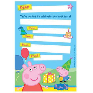 Peppa Pig Postcard Invitations | Peppa Pig Party Supplies NZ