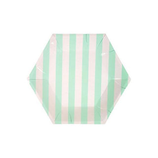 Meri Meri Mint Stripe Plates | mermaid party nz