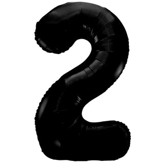 Giant Black Number 2 Foil Balloon | Black Party Supplies NZ