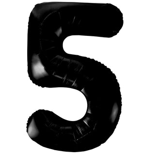 Giant Black Number 5 Foil Balloon | Black Party Supplies NZ