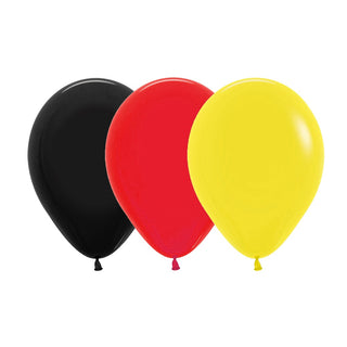 Black, Yellow & Red Balloons - 12 Pkt