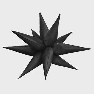 Unknow | Black Foil Starburst Balloon | Black Party Supplies NZ