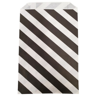 Black and White Stripe Party Bags - 12 Pkt