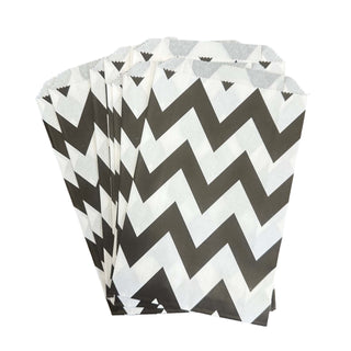 Black and White Chevron Party Bags - 12 Pkt