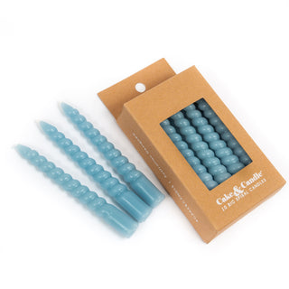 Blue Large Spiral Candles - 10 Pkt