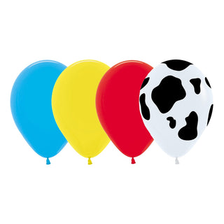 Cow Print, Blue, Yellow & Red Balloons | Toy Story Party Supplies NZ