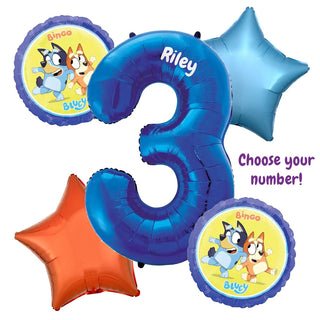 Bluey Number Balloon Bouquet | Bluey Party Supplies NZ
