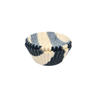 Black & White Swirl Mini Cupcake Papers - 24 Pkt