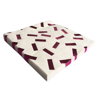 Pink Metallic Confetti Napkins | Metallic Confetti Napkins | Pink Confetti Napkins | NZ Party Supplies |