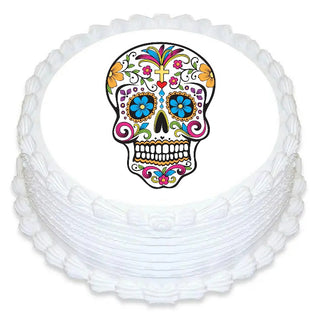 Sugar Skull Edible Cake Image