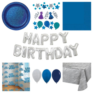 Blue Party Pack for 8 - SAVE 50%