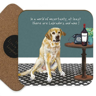 Little Dog Laughed Lab And Wine Coaster