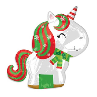 Christmas Unicorn Junior Shape Foil Balloon