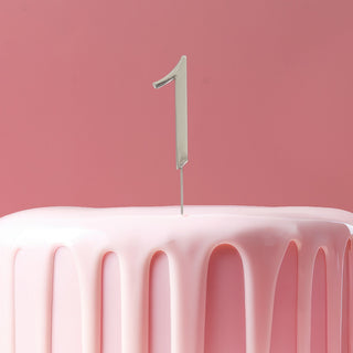 Silver Number 1 Cake Topper