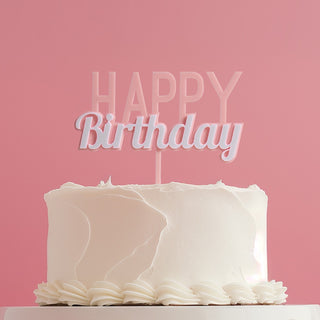 Sprinks | Milkshake Pink Happy Birthday Cake Topper | Happy Birthday Cake Topper NZ