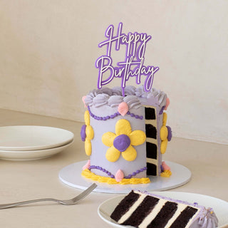 Purple Happy Birthday cake topper | Kpop Demon Hunters Cake NZ