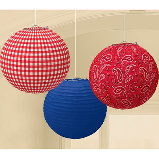 Bandana & Blue Jeans Lanterns - 3 Pkt