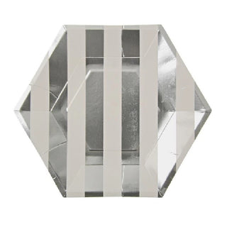 Meri Meri Silver Stripe Plates | Space Party NZ
