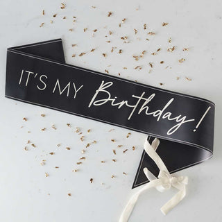 Ginger Ray Black & Nude It's My Birthday Sash |Birthday Sash NZ