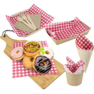 Red Gingham Grease Proof Paper - 8 Pkt