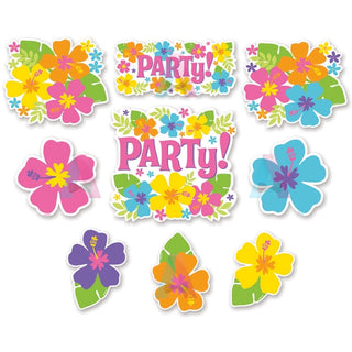 Hibiscus Cutout Decorations | Hawiian Luau Party Supplies NZ