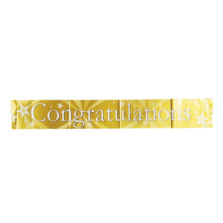 Gold Congratulations Banner | Graduation Party Supplies NZ