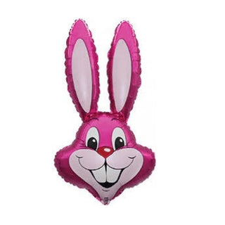 Fuchsia Easter Bunny Head SuperShape Foil Balloon