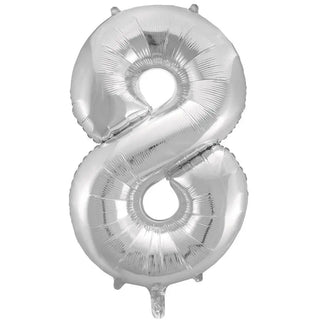 Giant Silver Number Foil Balloon - 8