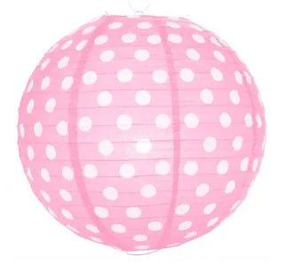 Baby Pink Polka Dot Paper Lantern - 12"