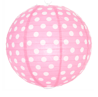 Baby Pink Polka Dot Paper Lantern | Pink Party Supplies NZ