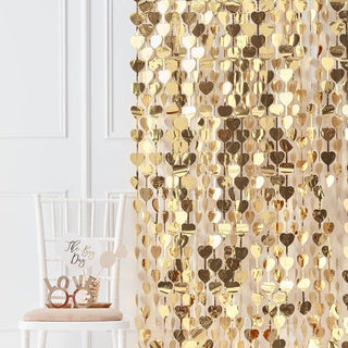 Gold Backdrop| Gold Heart Backdrop