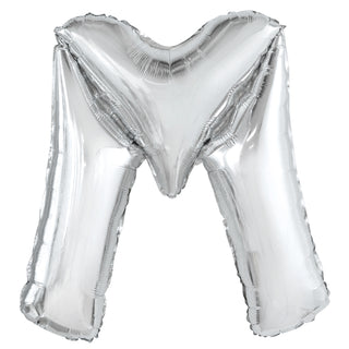 Giant Silver Letter M Foil Balloon 