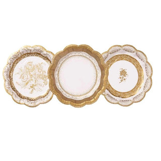 Party Porcelain Gold Paper Plates - Lunch