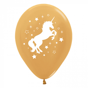 Amscan | Unicorn Gold Unicorn Latex Balloons | Unicorn Party Supplies NZ