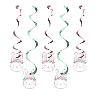 Baby Bunny Hanging Swirl Decorations | Bunny Party Supplies NZ