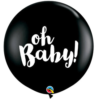 Giant Black Oh Baby Balloon - 90cm  - LAST ONE