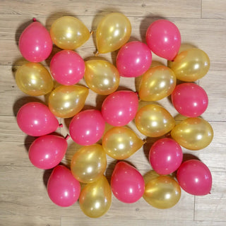 Fuchsia & Gold Mini Balloons - 60 Pkt