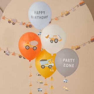 Ginger Ray | Construction Party Balloons & Tails | Construction Party Supplies NZ