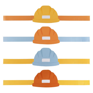 Ginger Ray Customisable Construction Party Hats with Adjustable Straps - 5 Pkt