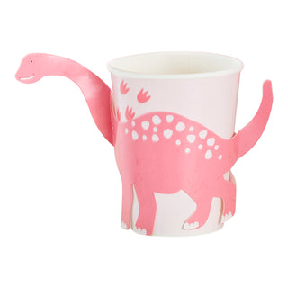 Ginger Ray Pink Dinosaur Pop Out Cups - 8 Pkt