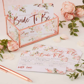 Ginger Ray | Bride to Be | Advice Cards | Floral Party | NZ Party Supplies |