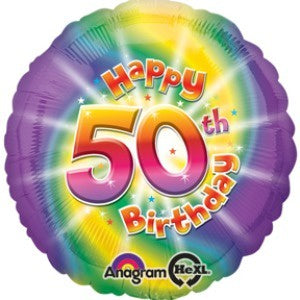 Tie Dyed 50th Birthday Foil Balloon | 50th Birthday Party Supplies NZ