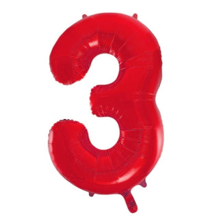 Giant Red Number Foil Balloon - 3
