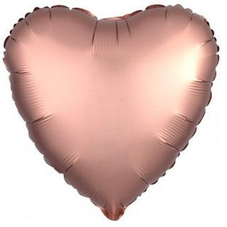Satin Luxe Rose Gold Heart Foil Balloon | Love Balloons NZ