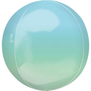Ombre Blue Green Orbz Foil Balloon