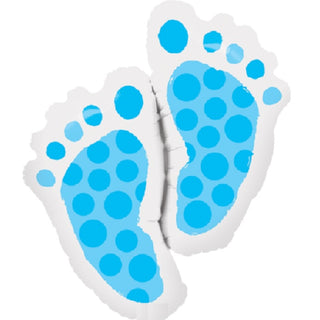Baby Boy Blue Footprint SuperShape Foil Balloon